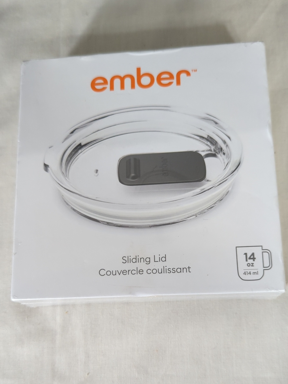 Ember Sliding Lid for 14 oz Mug Clear with Black Slider Plus 2 Additional Slider